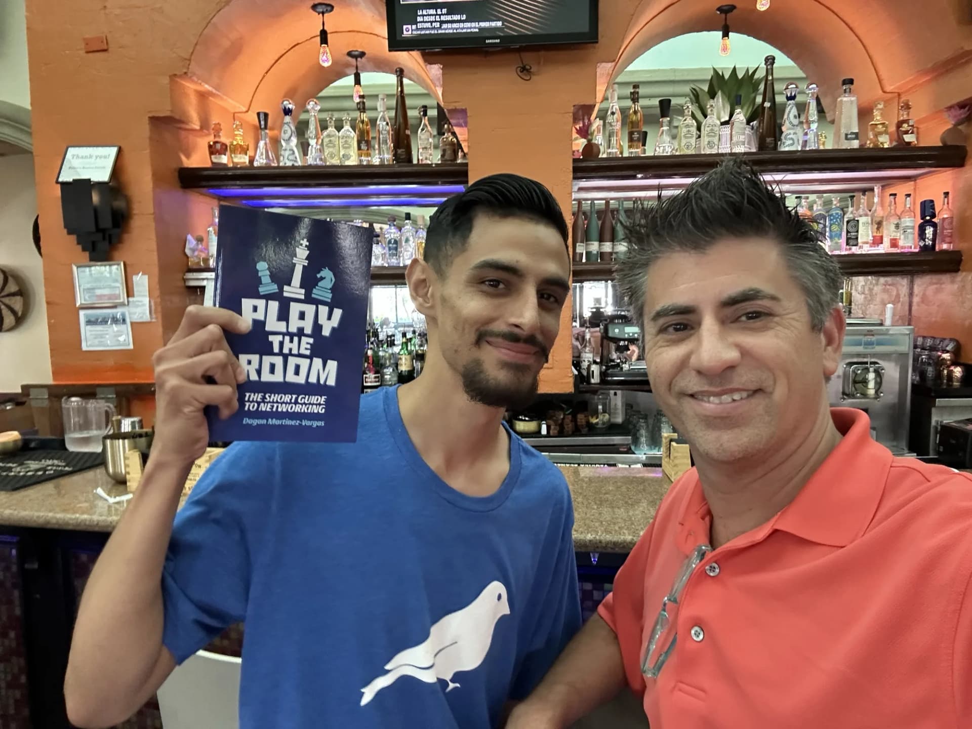 Dagan with readers at a business event